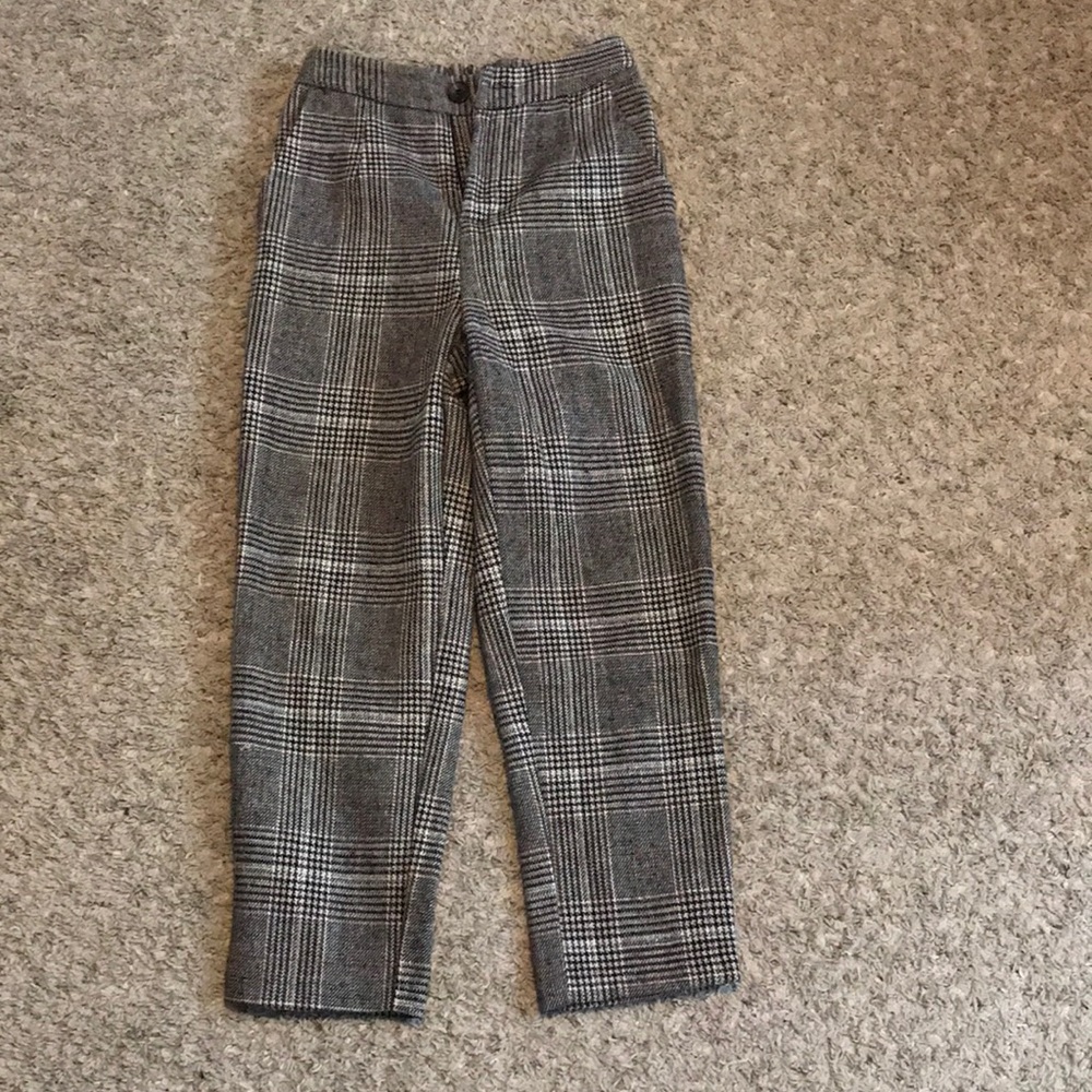 Gray plaid pants